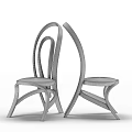 Stylish Wooden Leisure Chairs in Light Yellow and Dark Brown with Curved Back Design