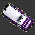 Custom Purple Orange Off Road Vehicle With Flame Decals Spiked Bumper And Roof Rack