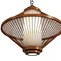 Various Designed Chandeliers With Bamboo And Metal Frames In Square Diamond Spherical Shapes