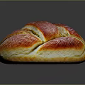 Freshly Baked Round Bread With Golden Red Crust And Shiny Surface