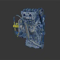 Automotive Engine Mechanical Assembly With Metal Parts Gear And Belt System