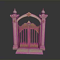 Ornate Golden Gate Featuring Decorative Pillars Finials And Intricate Carvings In Classical Design