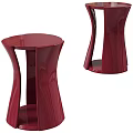 Modern Red Side Table With Sleek Round Top And Curved Lacquered Base 3d model