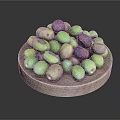 Colorful Mixed Olives Placed on Wooden Plate for Daily Household Use