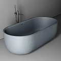 Modern Brown Oval Bathtub With Matte Finish And Faucet Color Options