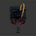 Tactical Military Style Grenade Weapon With Black Body Red Accents And Yellow Fuse