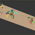 Safe Colorful Playground Equipment With Slides Climbing Structures In Sand Play Area