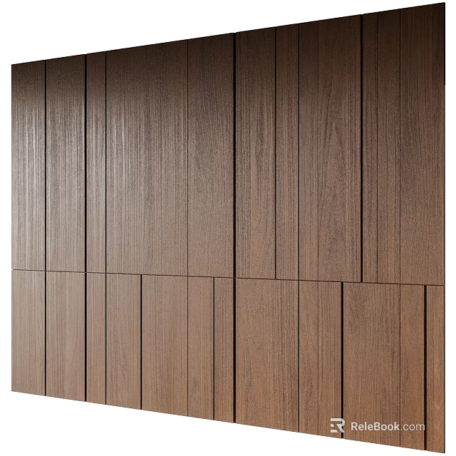 Modern Wooden Wall Paneling With Natural Wood Grain For Interior Decoration 3d model 
