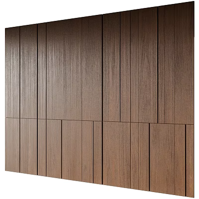 Modern Wooden Wall Paneling With Natural Wood Grain For Interior Decoration 3d model