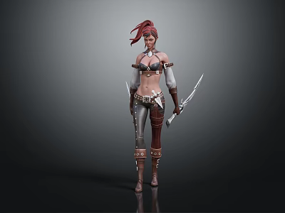 Modern Game Character Ancient Woman Warrior Huntress 3d model