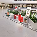 Zhuanzhuan Shopping Mall Counter In Bright Modern Mall With Red Thumbs Up And Green Plants