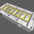 Data Center Interior With Server Racks Metal Frames White Walls Gray Floor And Ceiling Lights 3d model