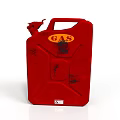 Red Plastic Gas Can With GAS Label For Household Storage And Use