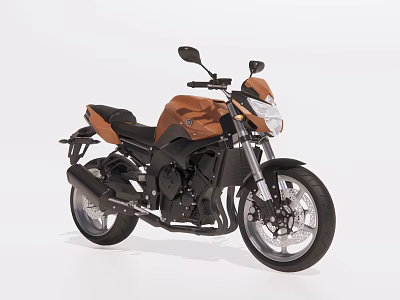 Brown And Black Street Motorcycle With Modern Design Black Seat Wheels And Headlight 3d model
