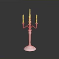 Elegant Silver Candelabra With Three Red Candles And Polished Base