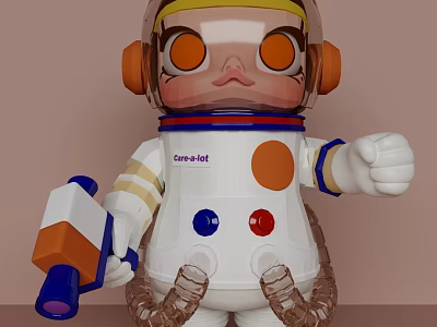 Cartoon Character Toy Doll Hand-made Bubble Matt Fashion Trendy Play Ornaments Doll POPMART 3d model