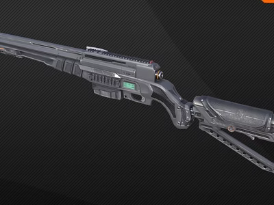 Futuristic Modern Rifle With Mechanical Structure Tactical Scope Black Metal Barrel And Ergonomic Stock 3d model
