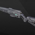 Futuristic Modern Rifle With Mechanical Structure Tactical Scope Black Metal Barrel And Ergonomic Stock