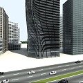 Public office special-shaped building 3d model