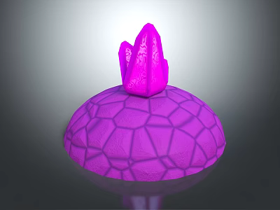 Purple Decorative Ornament Set With Hemispherical Base Hexagonal Texture And Petal Like Top 3d model