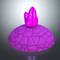 Purple Decorative Ornament Set With Hemispherical Base Hexagonal Texture And Petal Like Top 3d model
