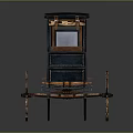 Classic Antique US Mail Carriage With Green Exterior And Large Wooden Wheels