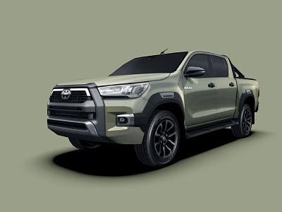 Toyota Pickup Truck With Beige Exterior Bold Grille LED Headlights And Rugged Black Wheels 3d model