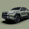 Toyota Pickup Truck With Beige Exterior Bold Grille LED Headlights And Rugged Black Wheels