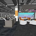 Billiards Hall Billiards Table Front Hall Rest Area Ring Chandelier Grab Doll Machine Game Machine Gradient Membrane Leisure Chair 3d model