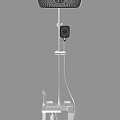 Modern Shower Head System With Metal Frame Adjustable Stand And Handheld Sprayer 3d model