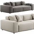 Two Seater Sofa Gray and Beige Modern Minimalist Design with Comfortable Cushions and Clean Lines