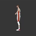 Man in White and Red Basketball Jersey Number 42 Standing with Arms Outstretched on Gray Background
