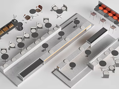 Modern Table and Chair Combinations with Various Designs for Home Dining Areas 3d model