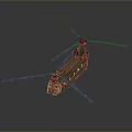 Detailed Green Military Helicopter With Twin Rotors And Camouflage Exterior Design