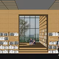 Bookstore Book Bar Library Reading Room Reading Room Cultural Center Bookshelf Books 3d model