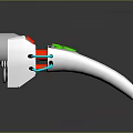 Sci Fi Weapon With White Body Red Circular Components Green Details And Blue Tubes