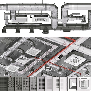 ceiling ventilation duct 3d model