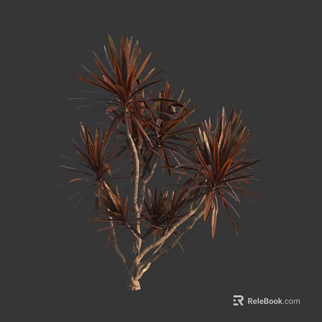 Tall Lush Arbor With Reddish Brown Leaves And Natural Branch Structure 3d model 