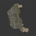 Circular Arena Design On Rocky Platform With Stepped Seating And Central Area