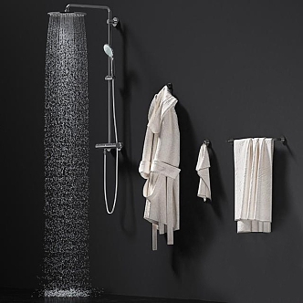 Shower Bathrobe Bath Towels 3d model