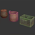 Three Different Woven Storage Baskets for Household Organizing and Decor