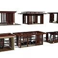 Wooden Pavilion Models Showcasing Various Traditional Design Structures 3d model