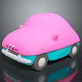 Pink And Blue Cute Toy Car With Playful Cartoon Design And Small Wheels