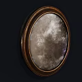 Vintage Oval Wooden Framed Panels With Black And Labeled Wooden Surfaces
