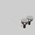 Modern Glass Table Lamp With Pink Purple Gradient Shade And Black Base