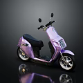 Pink And Purple Gradient Electric Scooter With Black Seat And Silver Wheels