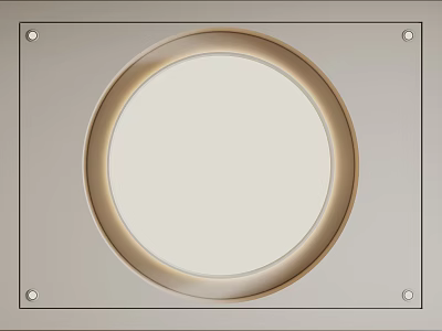 Modern Ceiling Design With Circular Recessed Lighting And Metal Frame 3d model