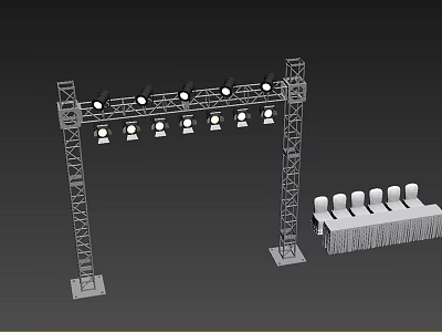 Creative Display Setup For Musical Instruments And Art Supplies With Storage Racks 3d model