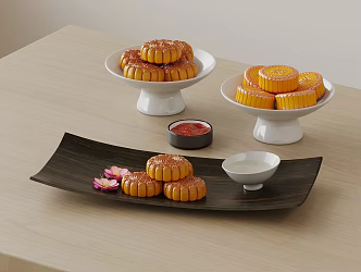 Food Holiday Supplies Mid-Autumn Festival Gift Box Mid-Autumn Moon Cake 3d model