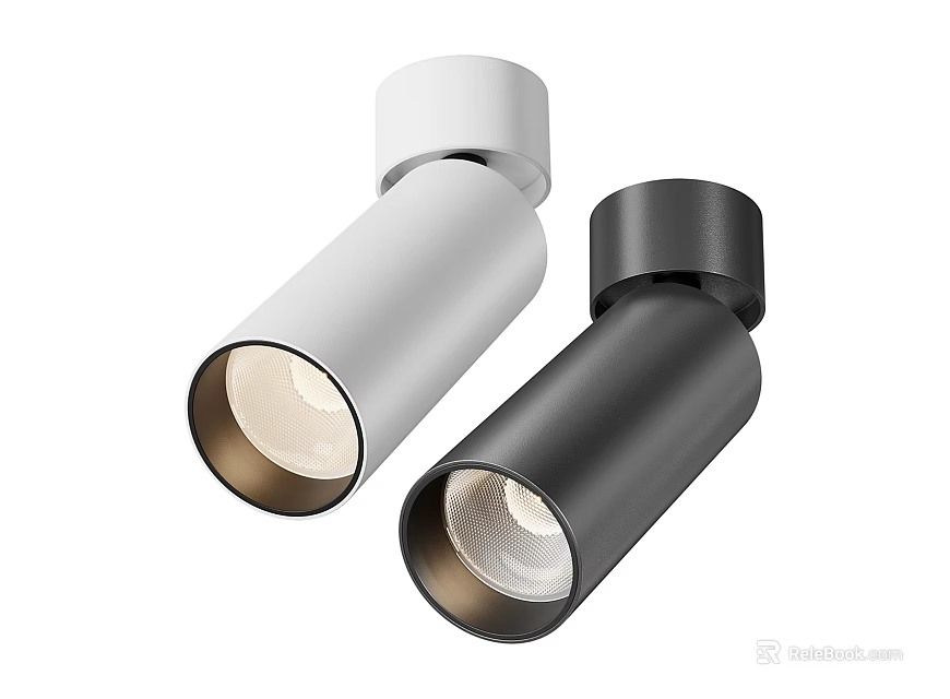 Modern White And Black Downlights Spotlights With Sleek Design For Indoor Lighting 3d model 